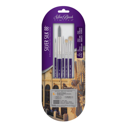 Silver Silk 88 SH 5-Piece Decorative Painting Brush Set