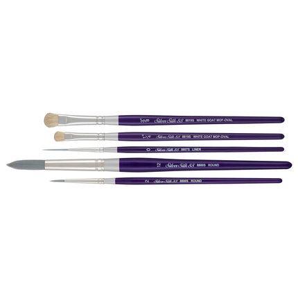 Silver Silk 88 SH 5-Piece Decorative Painting Brush Set