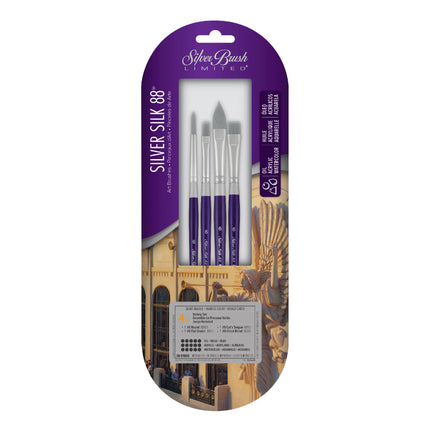 Silver Silk 88 SH 4-Piece Brush Set 106
