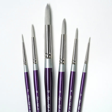 Silver Silk Rounds, 6 Brushes