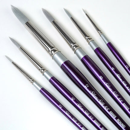Silver Silk Rounds, 6 Brushes