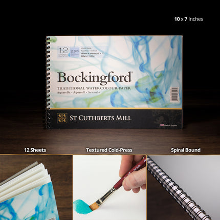 Bockingford Watercolor Spiral 7x10 Cold Pressed 12 Sheets