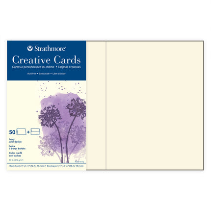 Ivory W/deckle 50ct Creative Cards & Envelopes