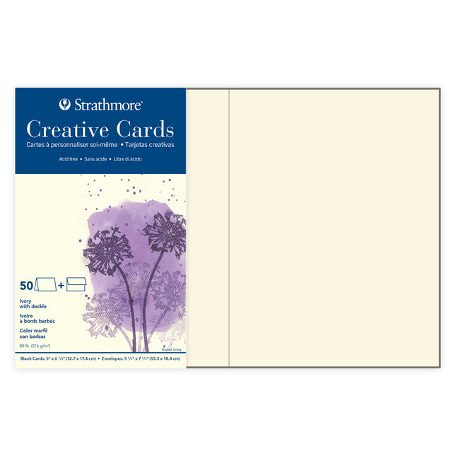 Ivory W/deckle 50ct Creative Cards & Envelopes