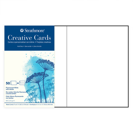 Fluor Wht 50ct Creative Cards & Envelopes