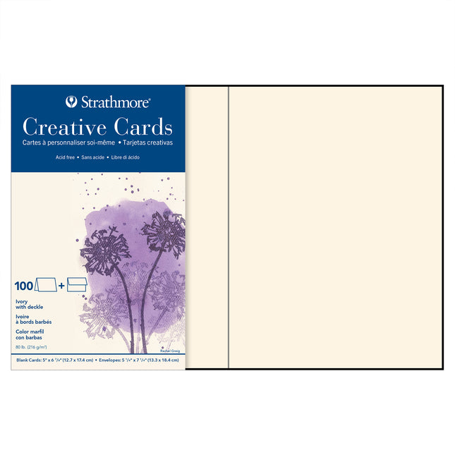 Ivory W/deckle 100ct Creative Cards & Envelopes