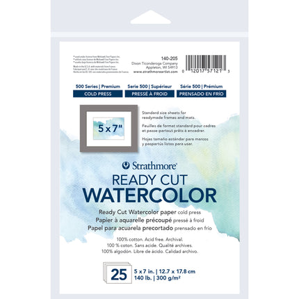 5x7 Watercolor Paper Pack Cold Press 500 Series 25 Sheets