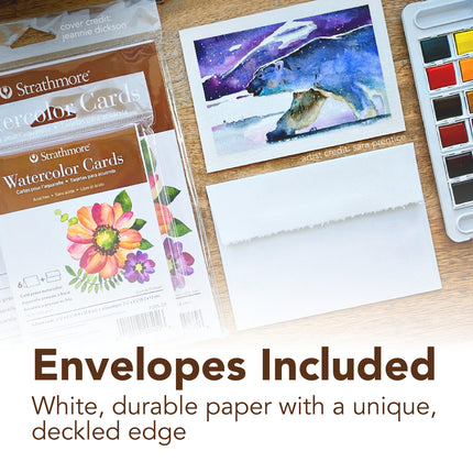 Watercolor Cards 5x6.875in 400 Ser &envelopes 6pk