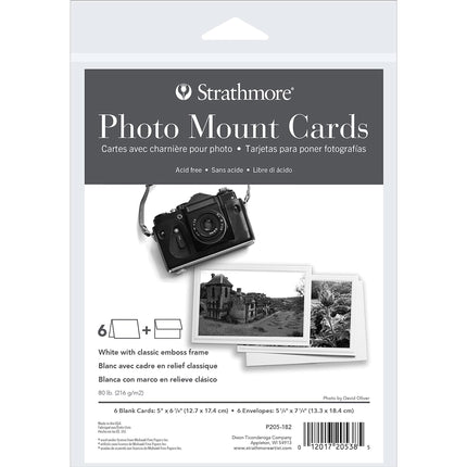 Photo Mount Cards & Envel Embossed 5x6.875in 6pk