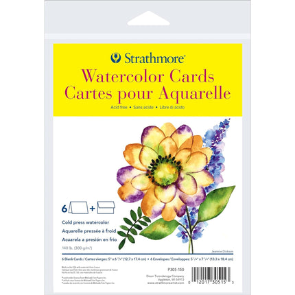 Watercolor Cards 5x6.875in 300 Ser &envelopes 6pk