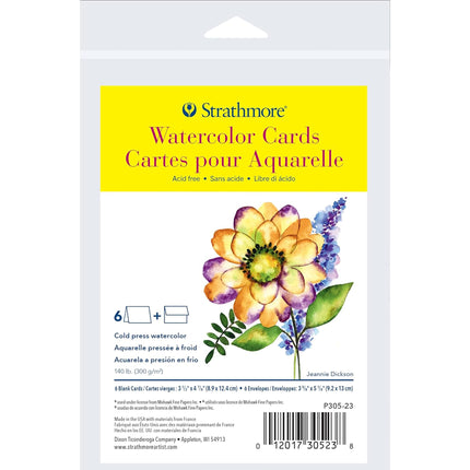 Watercolor Cards & Env 3.5x4.875in 6pk