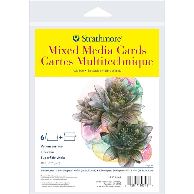 Mixed Media Cards & Envel 5x6.875in 6pk