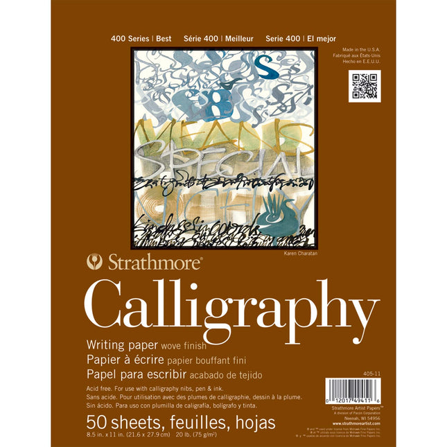 8.5x11 Calligraphy Paper Pad 400 Series Tape Binding 50 Sheets