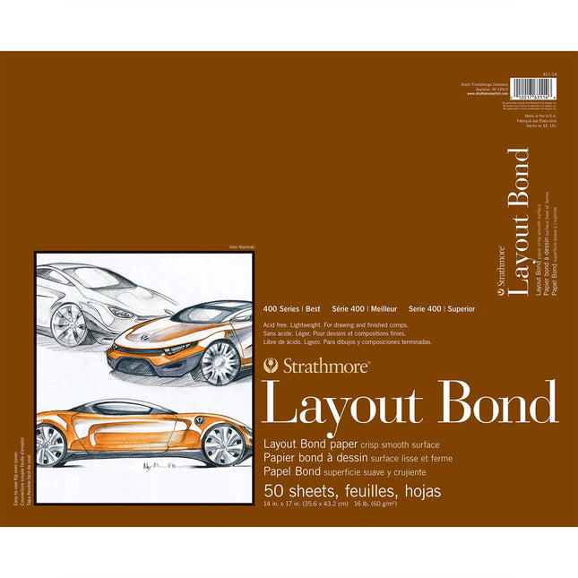 14x17 400 Series Layout Paper Pad Glue Binding 50 Sheets