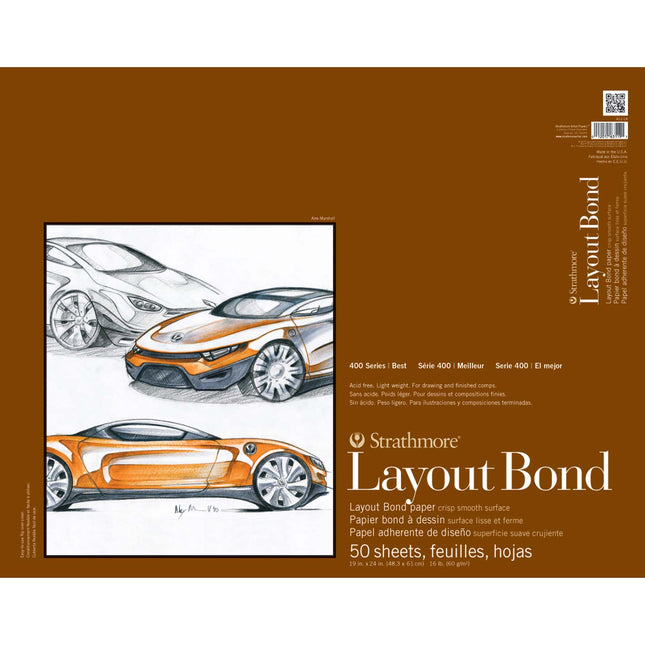 19x24 400 Series Layout Paper Pad Glue Binding 50 Sheets