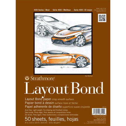9x12 400 Series Layout Paper Pad Glue Binding 50 Sheets
