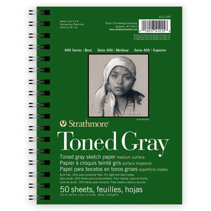 5.5x8.5 Recycle Gry Sketch Papr Pad 400 Series Wire Binding