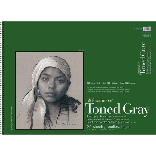 18x24 Recycle Gray Sketch Paper Pad 400 Series Wire Binding
