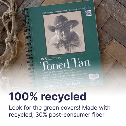 18x24 Recylce Tan Sketch Paper Pad 400 Series Wire Binding