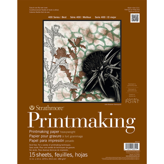 11x14 Printmaking Paper Pad Heavy Glue Binding 400 Series 15 Sheets