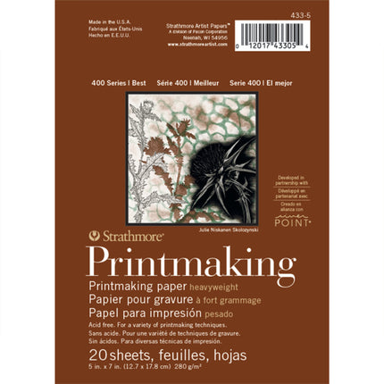 5x7 Printmaking Paper Pad Heavy Glue Binding 400 Series 20 Sheets