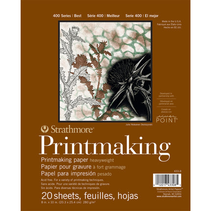 8x10 Printmaking Paper Pad Heavy Glue Binding 400 Series 20 Sheets