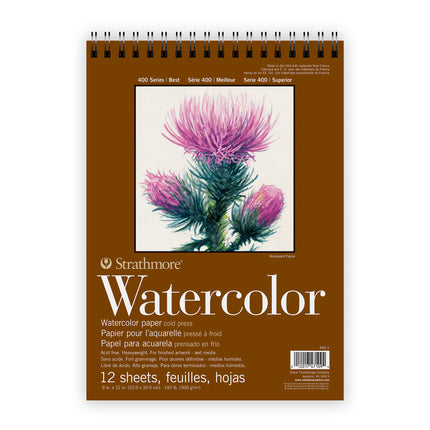 Watercolor Pad 9x12in Top 12shts 400 Series