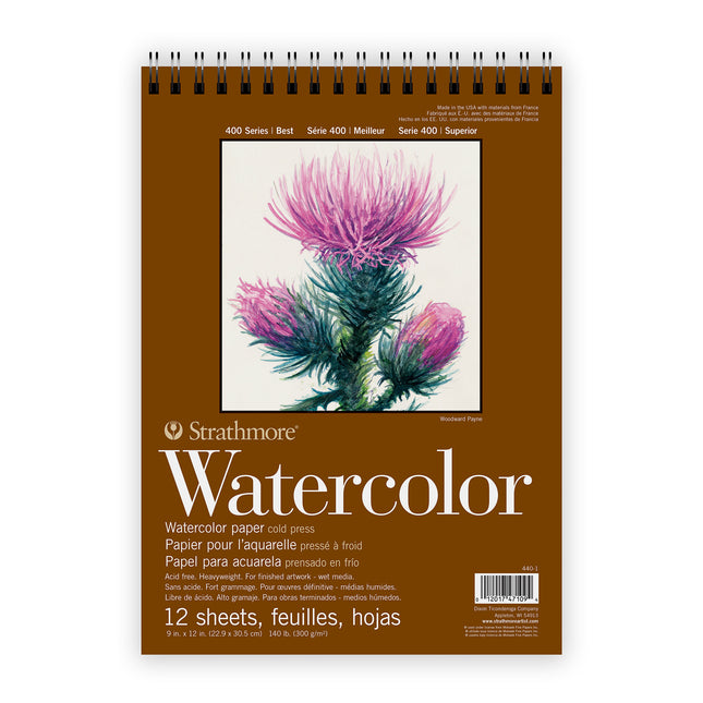 Watercolor Pad 9x12in Top 12shts 400 Series