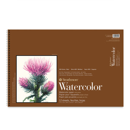 15x22 Watercolor Paper Pad Cold Presssed Wire Binding 12 Sheets