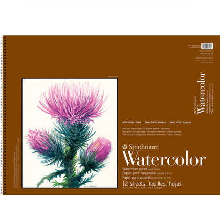 18x24 Watercolor Paper Pad Cold Pressed Wire Binding 12 Sheets