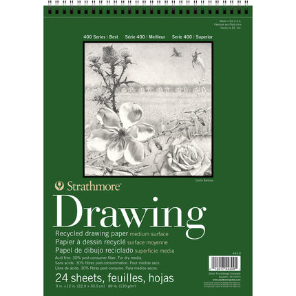 Drawing Pad 24shts 9x12in Top Wire 400 Series Recycled