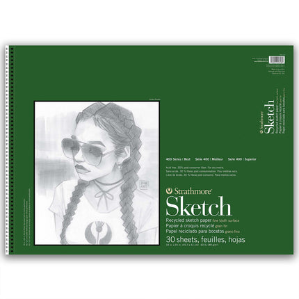 18x24 Recycle Sketch Paper Pad 400 Series Wire Binding
