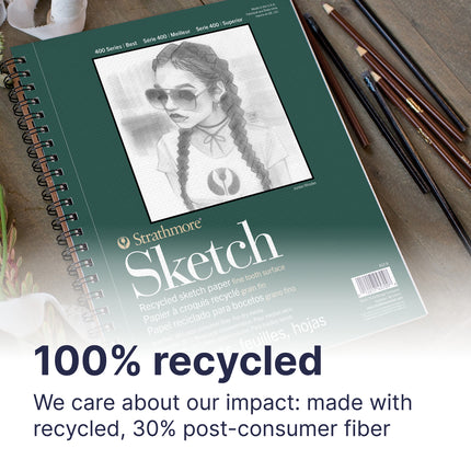 Sketch Pad 100shts 9x12in Side 400 Series Recycled