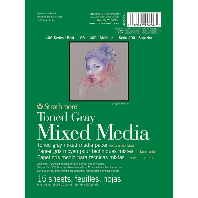 Mixed Media Pad 6x8in Gray 15shts 400 Series