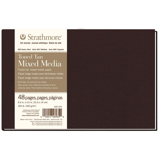 8.5x5.5 Tan Journl Mixed Media Book Hardbound 400 Series