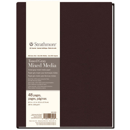 8.5x11 Gray Journl Mixed Media Book Hardbound 400 Series