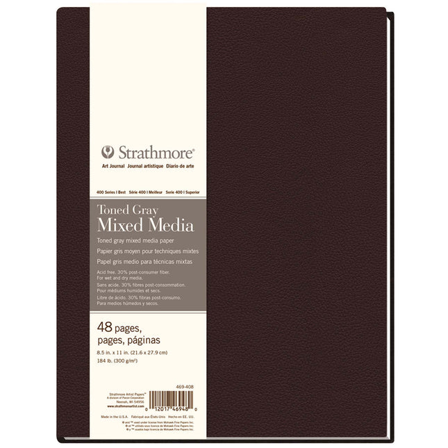 8.5x11 Gray Journl Mixed Media Book Hardbound 400 Series