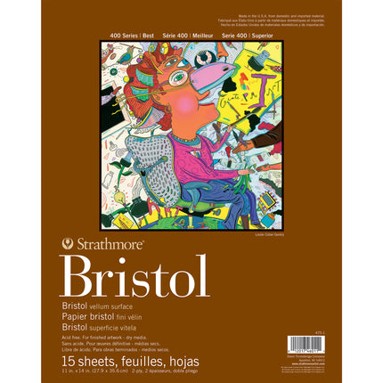 Bristol Paper Pad 11x14in 15 Sheet 400 Series Vellum Finish