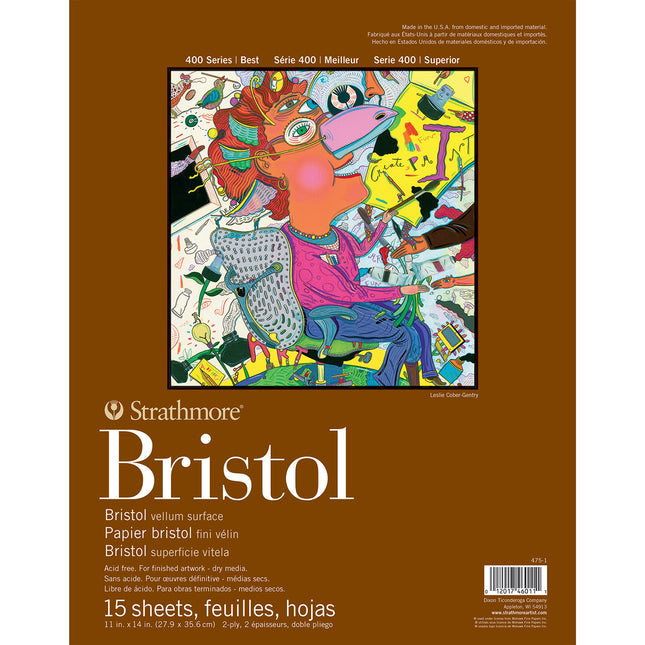 Bristol Paper Pad 11x14in 15 Sheet 400 Series Vellum Finish
