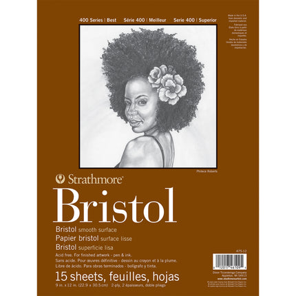 Bristol Paper Pad Smooth 9x12in 15 Sheets 400 Series