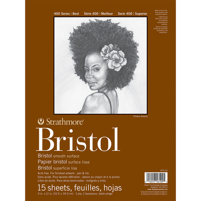 Bristol Paper Pad Smooth 9x12in 15 Sheets 400 Series