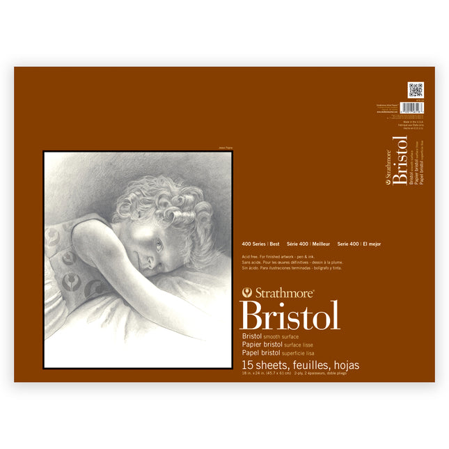Bristol Paper Pad Smooth 18x24in 15 Sheets 400 Series