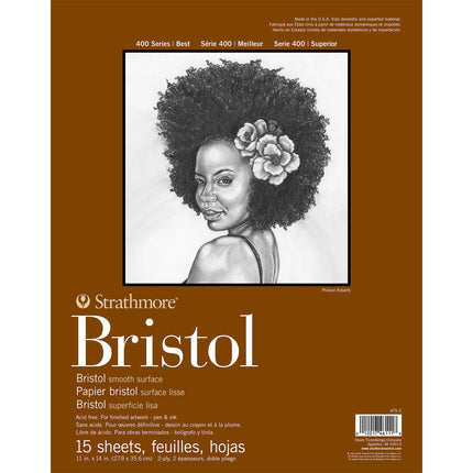 Bristol Paper Pad Smooth 11x14in 15 Sheets 400 Series