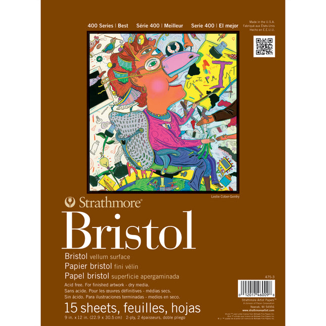 Bristol Paper Pad Vellum 9x12in 15 Sheets 400 Series
