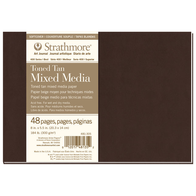 Journal Mixed Media Book Soft Cover, 8x5.5