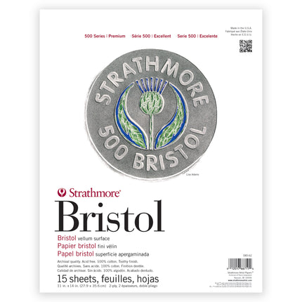 Bristol Paper Pad Vellum 11x14 500 Series 15 Sheets