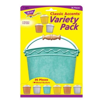 I ♥ Metal Buckets Classic Accents® Variety Pack, 36 Count