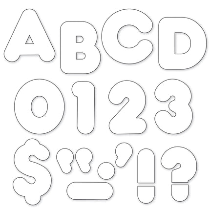 White 4" Casual Uppercase Ready Letters®