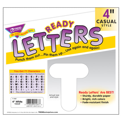 White 4" Casual Uppercase Ready Letters®