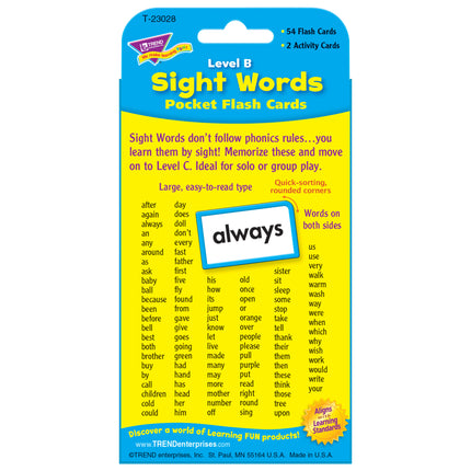 Sight Words – Level B Pocket Flash Cards